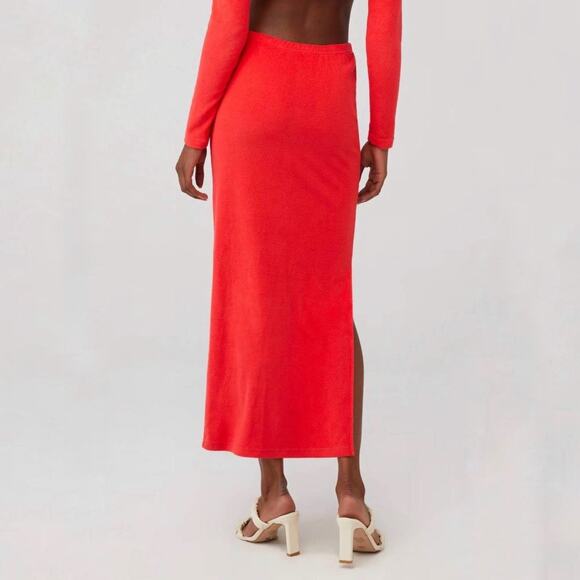 Araminta James Coral Terry Column Skirt Sz L NWT - Picture 13 of 15